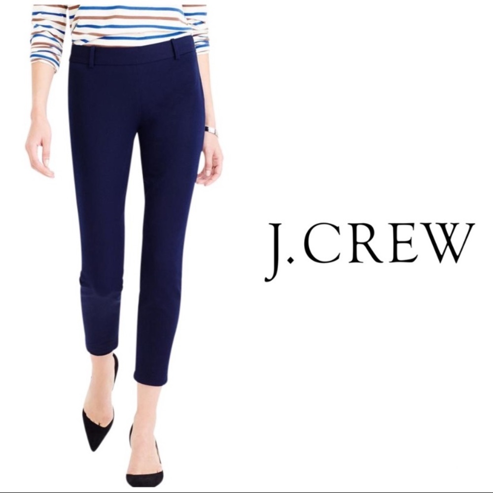 J. Crew "Minnie" Stretch Crop Pants Navy Blue